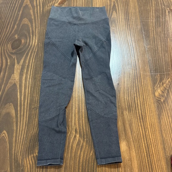 aerie Pants - OFFLINE by AERIE Womens Medium Leggings 🖤 Charcoal Gray High Rise Ribbed Yoga